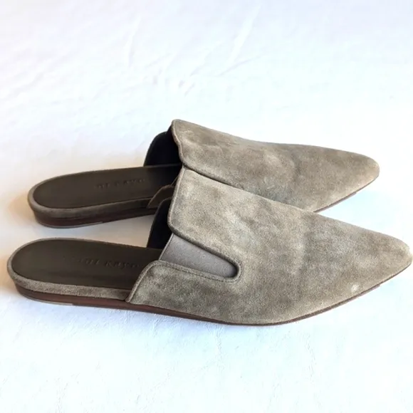 Jenni Kayne Suede Leather Mules Slip On Flats Women's Size 37