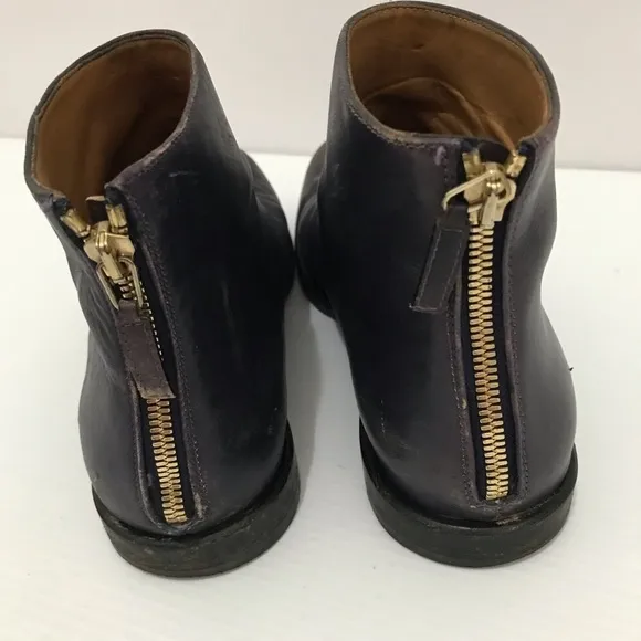Jil Sander Purple Leather Chelsea Boots Style Women's Size 40.5