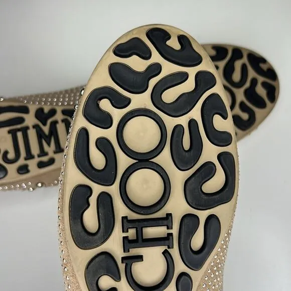 Jimmy Choo Beige Suede Sudded Ballet Flat Size 8.5