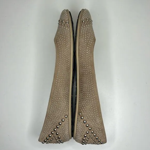 Jimmy Choo Beige Suede Sudded Ballet Flat Size 8.5