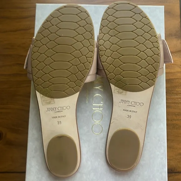 JIMMY CHOO Granger slides pale pink crystal embellished NWOT