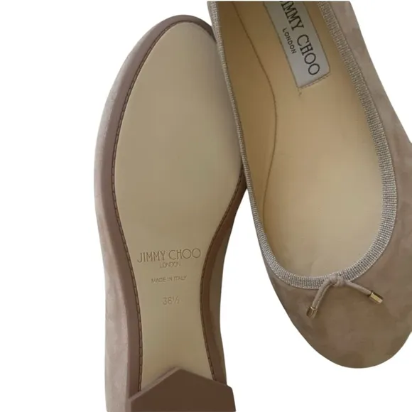 Jimmy Choo Jennie Suede Ballet Flats Size 38.5 $525