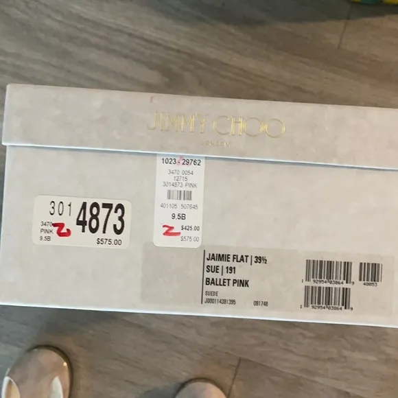 Jimmy Choo suede flats with box and dust bag