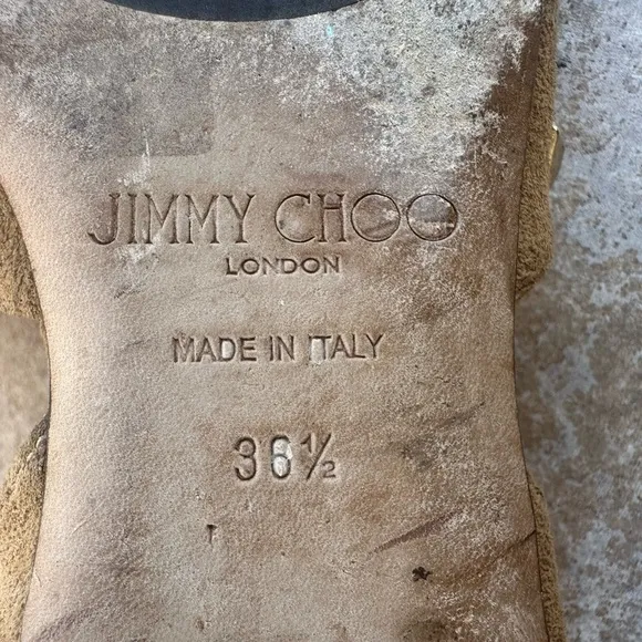 Jimmy Choo Suede Globe Dorsay Studded Flats
