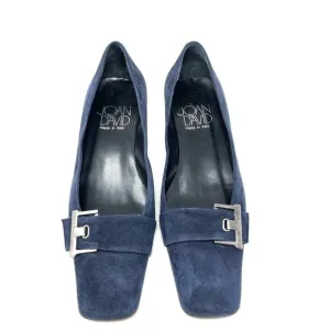 JOAN &amp; DAVID vintage navy blue suede low heel flats, made in Italy, size 7.5