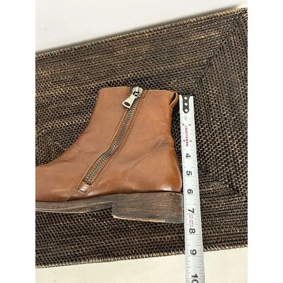 John Fluevog Mens Boots Ankle Zipper Brown Leather Size 10E 70732 Chelsea Oxford