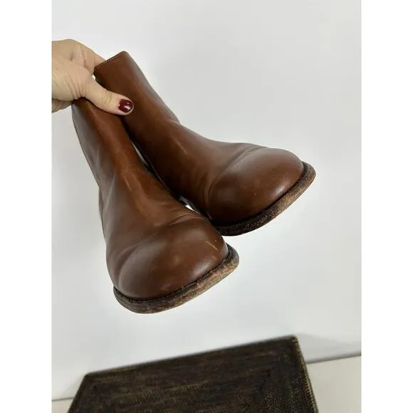 John Fluevog Mens Boots Ankle Zipper Brown Leather Size 10E 70732 Chelsea Oxford
