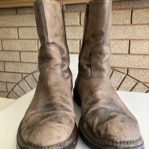 John Varvatos Ankle Side Zip Leather Boots Made in Italy Men’s Size 11