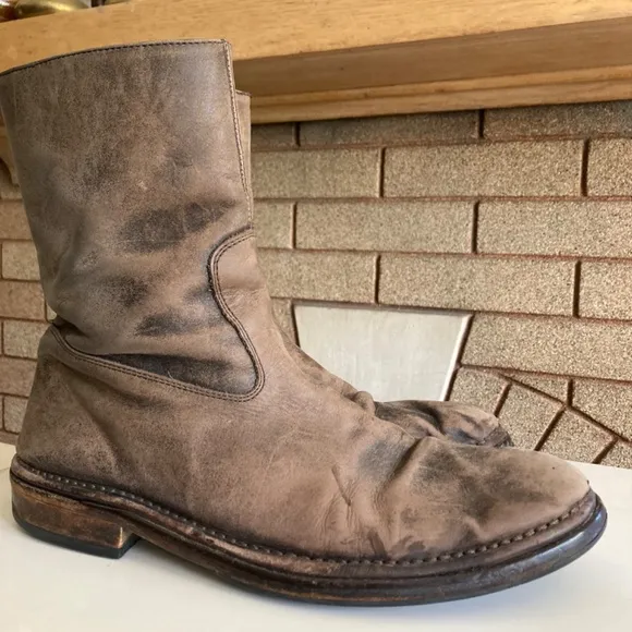 John Varvatos Ankle Side Zip Leather Boots Made in Italy Men’s Size 11