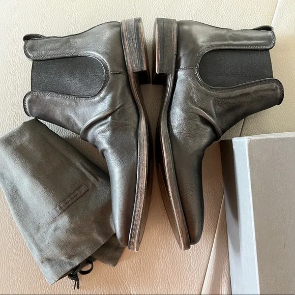 John Varvatos Fleetwood Sharpei Chelsea Leather Ankle Boots Mens Size 11 Gray