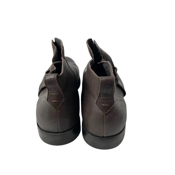 John Varvatos side zip leather ankle boots Size 11.5 brown