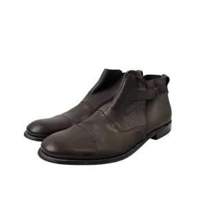 John Varvatos side zip leather ankle boots Size 11.5 brown