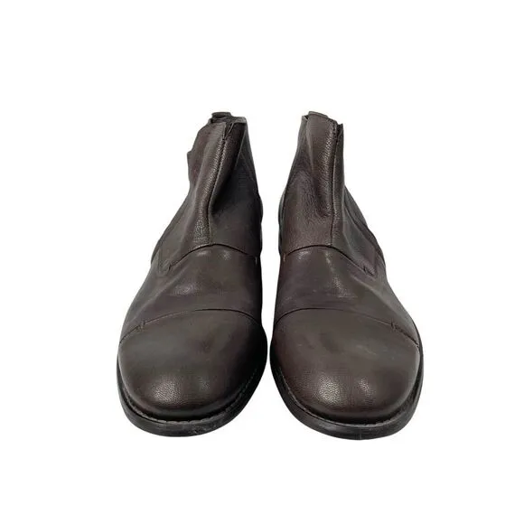 John Varvatos side zip leather ankle boots Size 11.5 brown