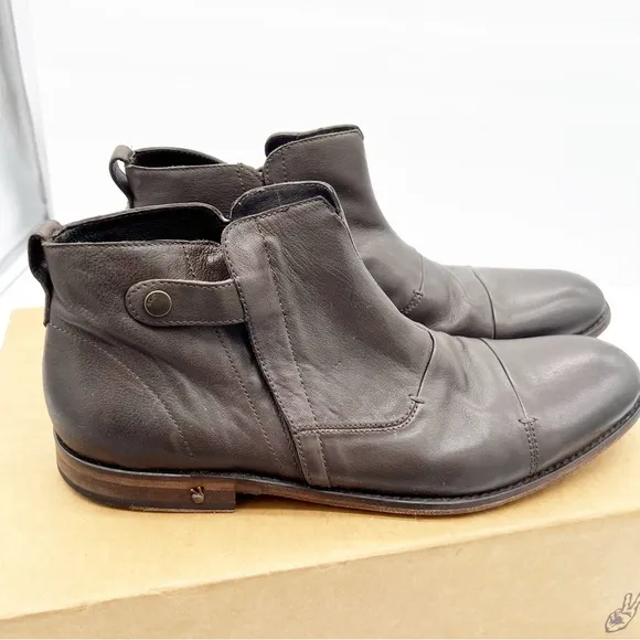 John Varvatos Side Zip Leather Boots