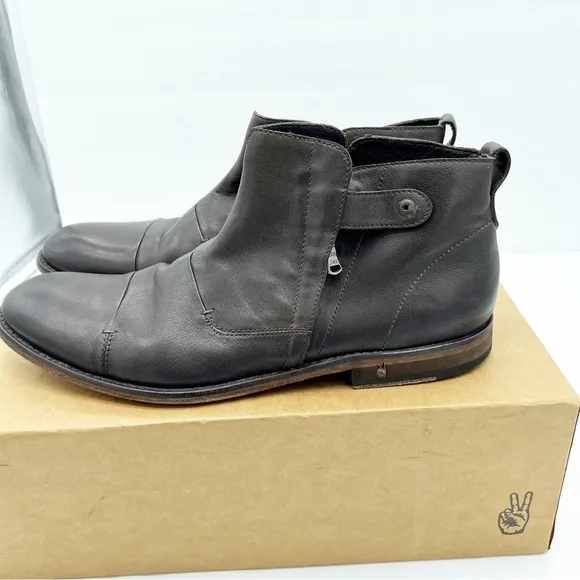 John Varvatos Side Zip Leather Boots
