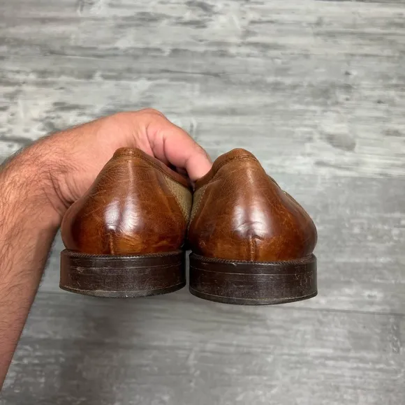 Johnston &amp; Murphy Cellini Tan &amp; Brown Loafers 10.5 M