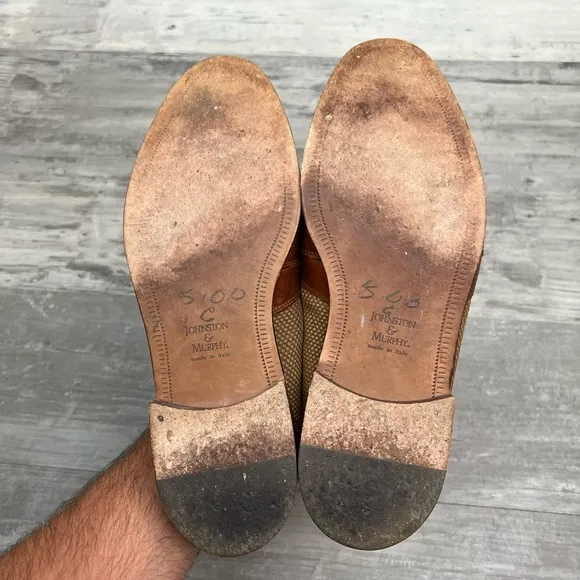 Johnston &amp; Murphy Cellini Tan &amp; Brown Loafers 10.5 M