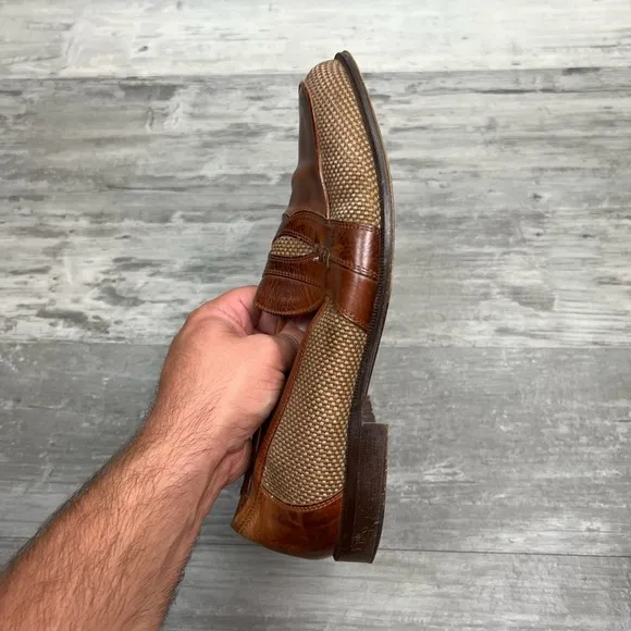 Johnston &amp; Murphy Cellini Tan &amp; Brown Loafers 10.5 M