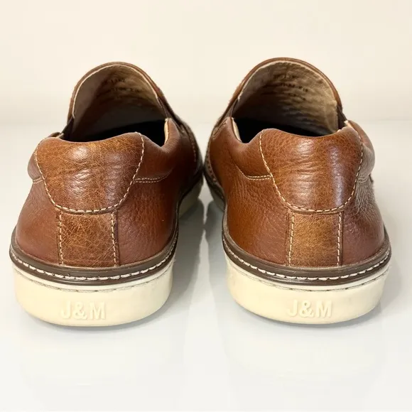 Johnston &amp; Murphy McGuffey Woven Leather Slip-On Loafers 11.5 Tan