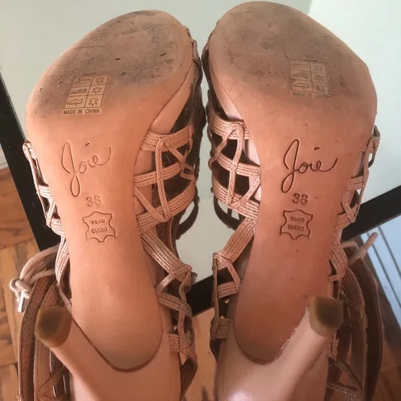 Joie Nude lace up cage Sandals Sz 38