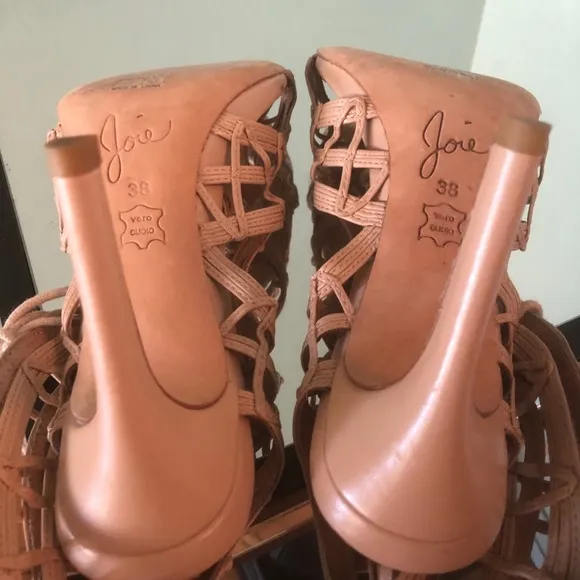 Joie Nude lace up cage Sandals Sz 38