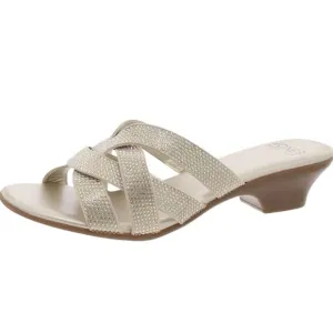 Jones New York Womens Enny Embellished  Slide Sandals Light Gold Size 7 New