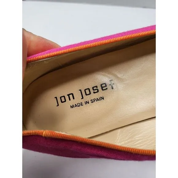 Jon Josef Women Skull Crossbones Pirate Loafers 9.5M Pink Orange Comfort Preepy