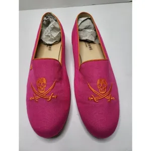 Jon Josef Women Skull Crossbones Pirate Loafers 9.5M Pink Orange Comfort Preepy