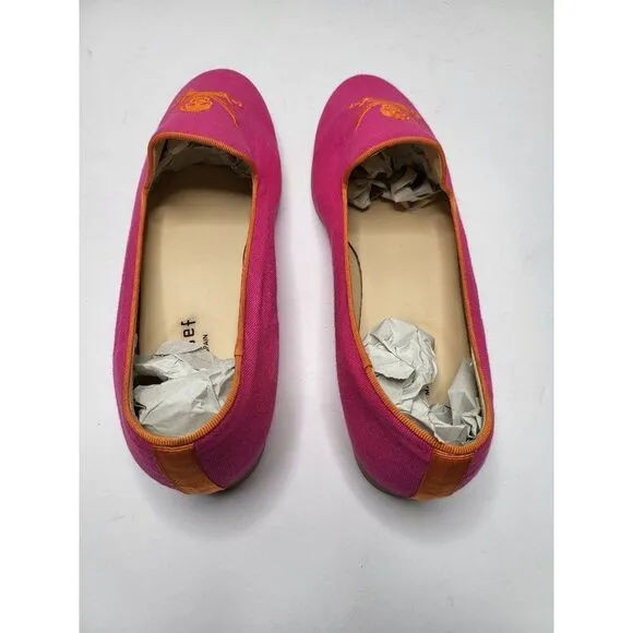 Jon Josef Women Skull Crossbones Pirate Loafers 9.5M Pink Orange Comfort Preepy