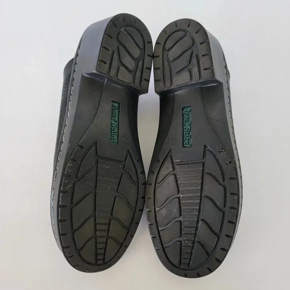 Josef Seibel Comfort Slide Leather Sandals Black Size 9 /  40