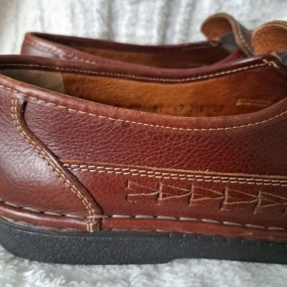 Josef Seibel Loafers Fisherman Shoes Brown Woven Leather Slip On  Men's 12.5