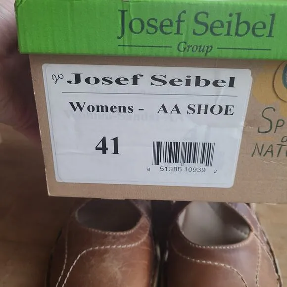 Josef Seibel Rosalie Brown Sandals Womens US 10 EU 41 Leather Sunflower Loafers