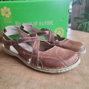 Josef Seibel Rosalie Brown Sandals Womens US 10 EU 41 Leather Sunflower Loafers
