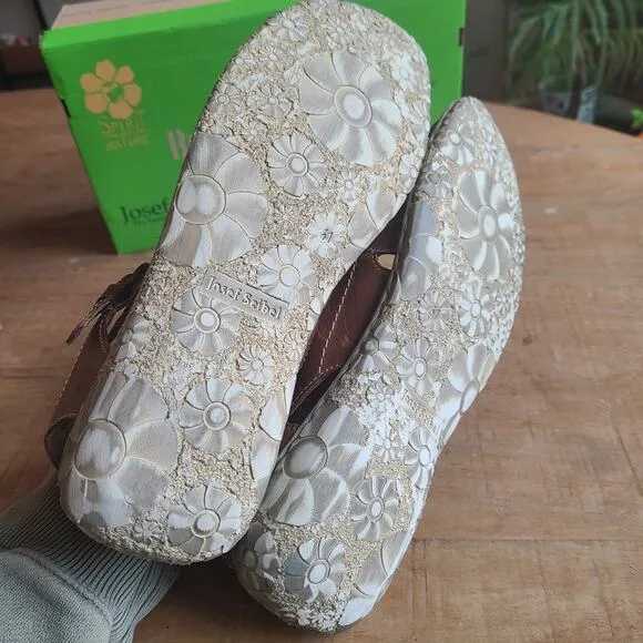 Josef Seibel Rosalie Brown Sandals Womens US 10 EU 41 Leather Sunflower Loafers