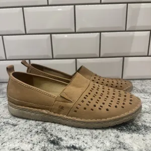 Josef Seibel Sofie Women 41 brown perforated Leather Flats Slip On Shoes US 10.5