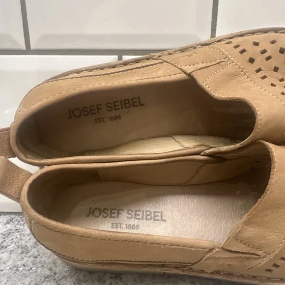 Josef Seibel Sofie Women 41 brown perforated Leather Flats Slip On Shoes US 10.5