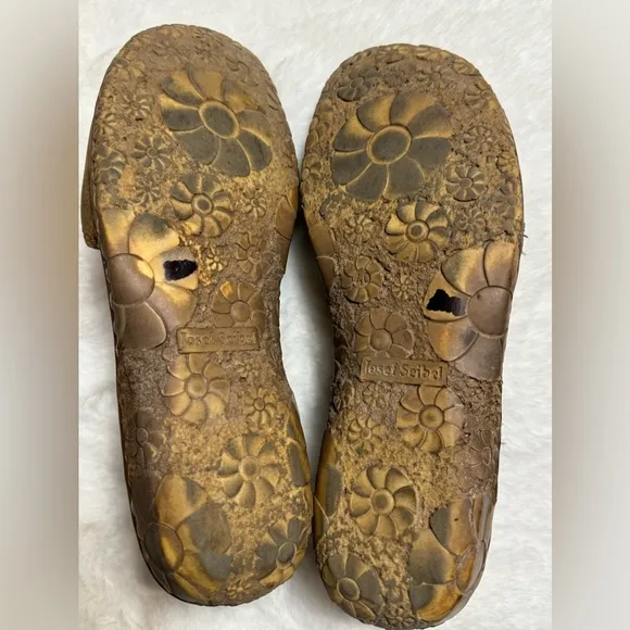 Josef Siebel Rosalie Brown Leather Mary Jane Sandals Size 40 Classic Luxury