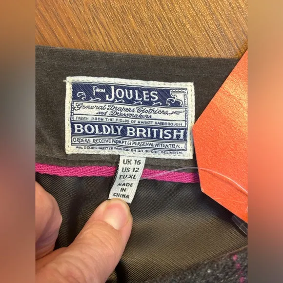 JOULES Tweed Grey NEW WITH TAG Wool Mini Skirt Academia School Girl 12‎ 90s Y2K