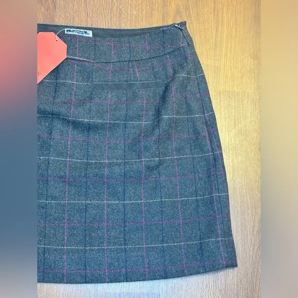 JOULES Tweed Grey NEW WITH TAG Wool Mini Skirt Academia School Girl 12‎ 90s Y2K