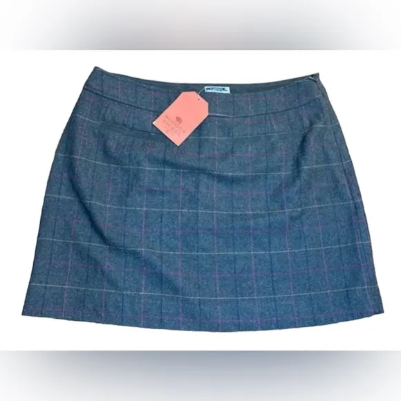 JOULES Tweed Grey NEW WITH TAG Wool Mini Skirt Academia School Girl 12‎ 90s Y2K