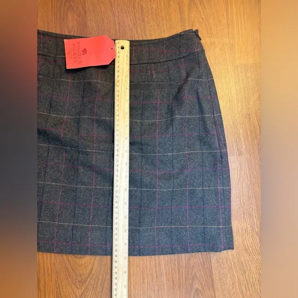 JOULES Tweed Grey NEW WITH TAG Wool Mini Skirt Academia School Girl 12‎ 90s Y2K