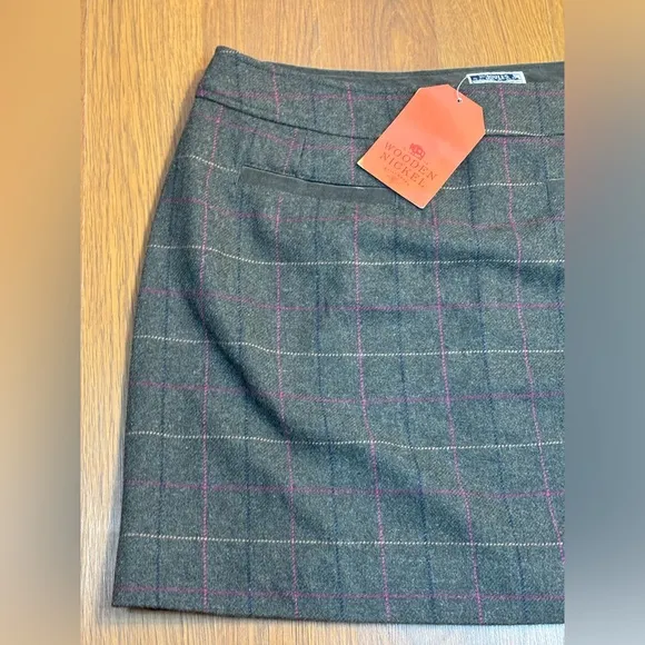 JOULES Tweed Grey NEW WITH TAG Wool Mini Skirt Academia School Girl 12‎ 90s Y2K