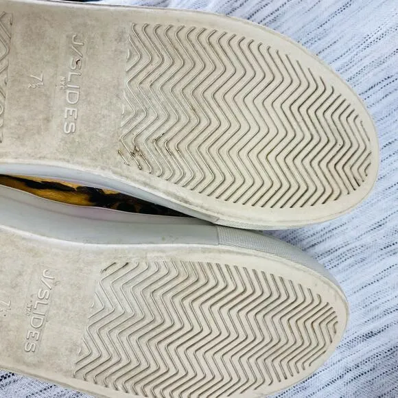 J/Slides Calf Hair Animal Print Slip On Tassle Loafers Flats Size 7.5