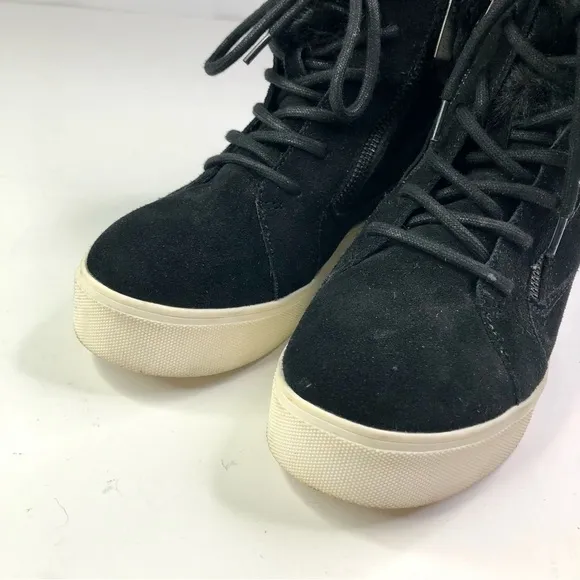 J/SLIDES double zip suede platform high-top sneakers bunny-soft faux fur 7