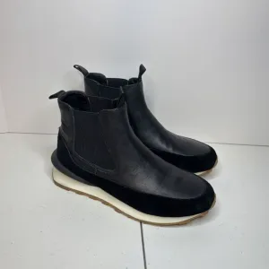J/Slides Eddie Jogger Black Leather Sneaker Boots Womens Slip On Comfy Womens
