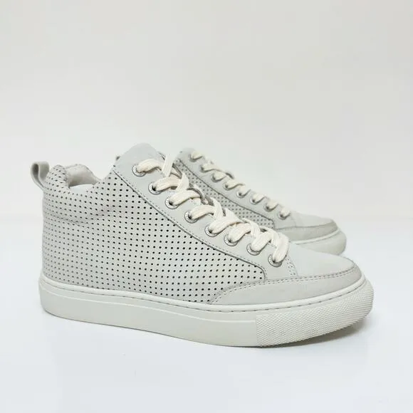J/SLIDES Ludlow High Top Sneakers Perforated Nubuck Leather Gray Women's Size 7M
