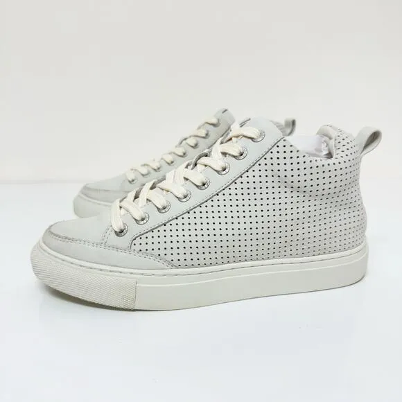 J/SLIDES Ludlow High Top Sneakers Perforated Nubuck Leather Gray Women's Size 7M