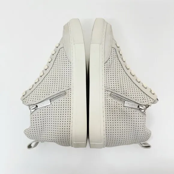 J/SLIDES Ludlow High Top Sneakers Perforated Nubuck Leather Gray Women's Size 7M