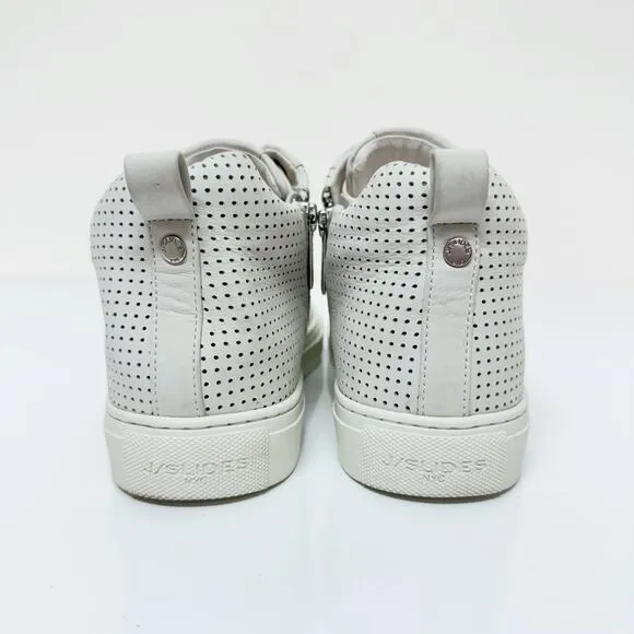 J/SLIDES Ludlow High Top Sneakers Perforated Nubuck Leather Gray Women's Size 7M