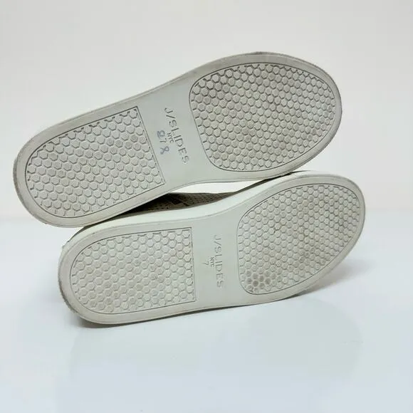 J/SLIDES Ludlow High Top Sneakers Perforated Nubuck Leather Gray Women's Size 7M